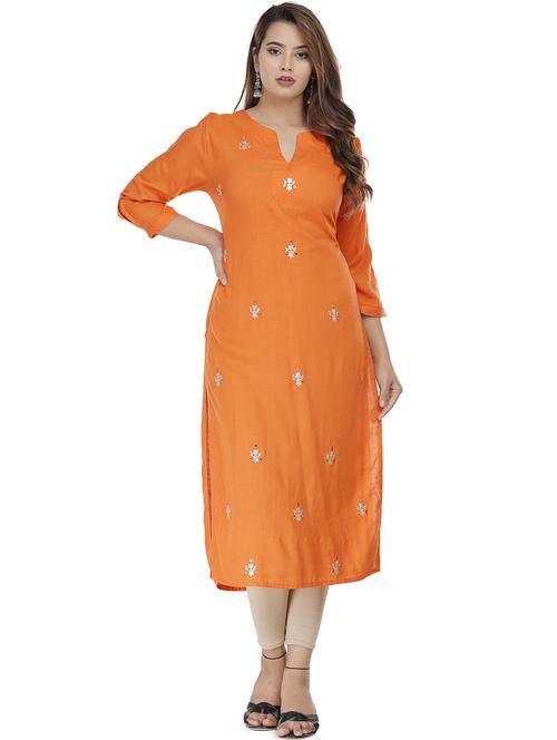 women three quarter sleeve straight kurta - 21288751 - Very Small Image - 1