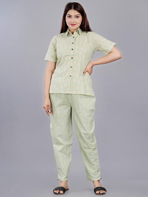women printed cotton pyjama nightwear set - 21288850 - Very Small Image - 1