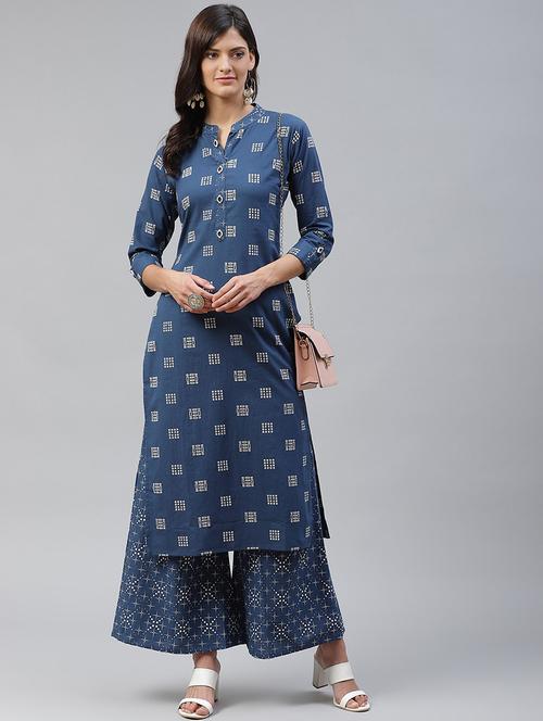 women printed kurta palazzo set - 21288912 - Very Small Image - 1