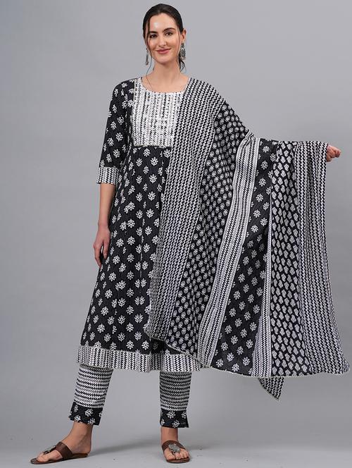 women black kurta pant set with dupatta - 21288961 - Very Small Image - 1