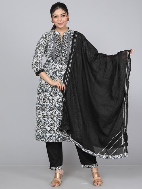 women printed kurta pant with dupatta set - 21289022 - Very Small Image - 1