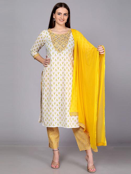 women printed kurta pant with dupatta set - 21289028 - Very Small Image - 1