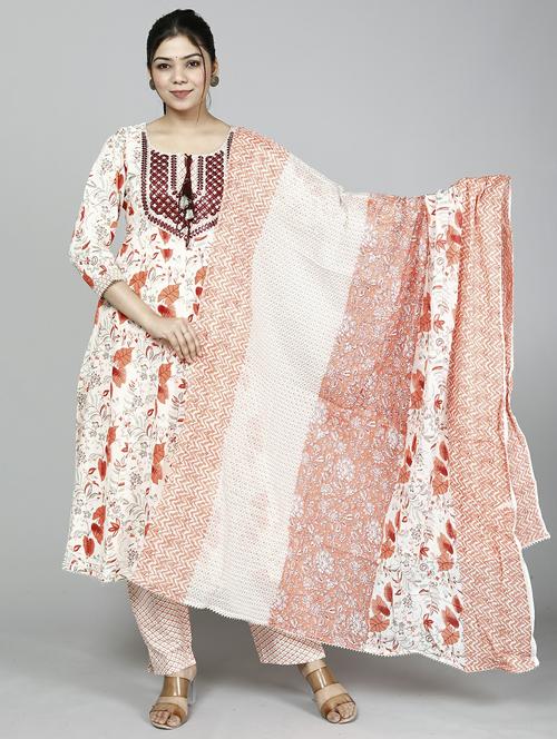 women white kurta pant set with dupatta - 21289045 - Very Small Image - 1