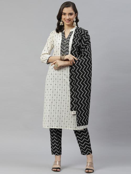 women white kurta pant set with dupatta - 21289230 - Very Small Image - 1