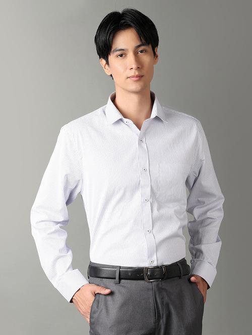 men long sleeves striped formal shirt - 21290322 - Very Small Image - 1