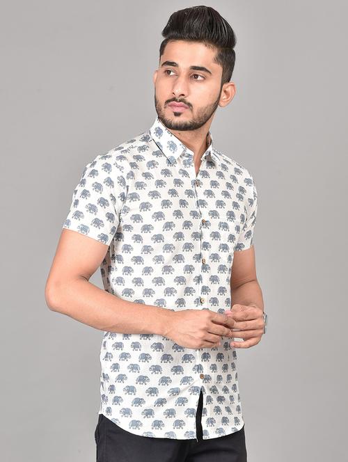 men printed cotton casual shirt - 21290413 - Very Small Image - 1