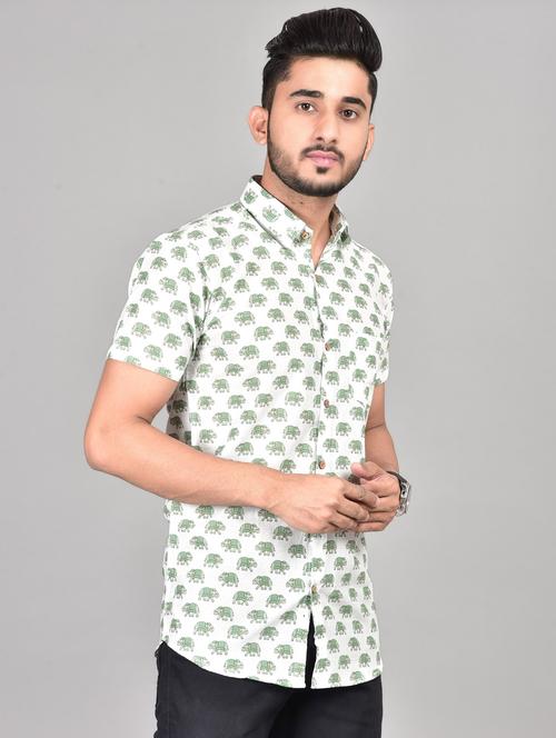 men printed cotton casual shirt - 21290414 - Very Small Image - 1