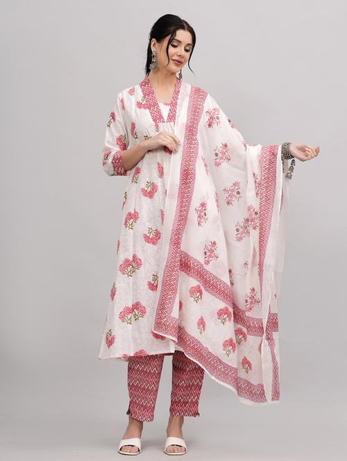 women pink kurta pant set with dupatta - 21290417 - Very Small Image - 1