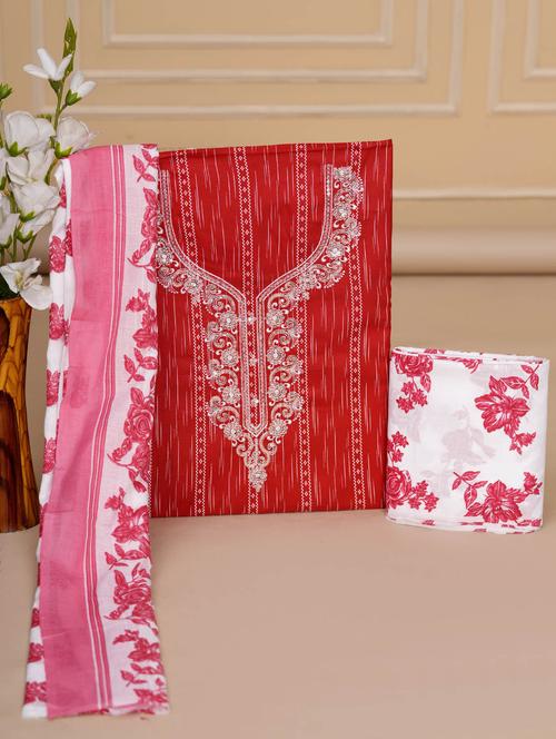 women printed unstitched suit set - 21290524 - Very Small Image - 1
