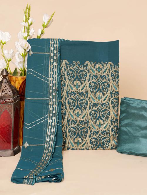 women embroidered unstitched suit set - 21290547 - Very Small Image - 1