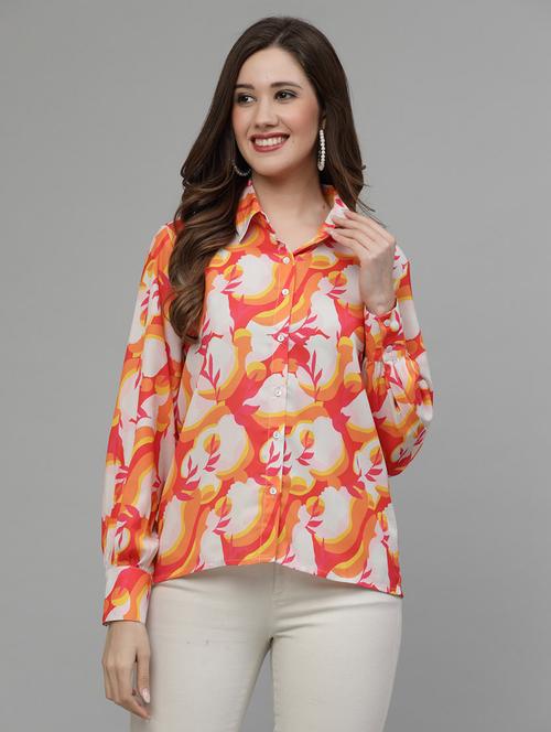 red polyester regular shirt - 21290591 - Very Small Image - 1