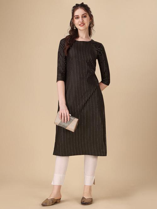 women striped cotton straight kurta - 21290926 - Very Small Image - 1