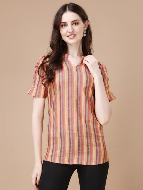 orange cotton regular top - 21290980 - Very Small Image - 1