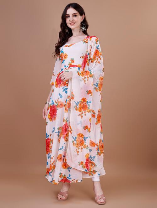 women floral print kurta dupatta set - 21291108 - Very Small Image - 1