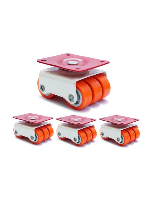 revolving / fix 6 wheel caster - heavy duty 400 kg load capacity set of 4 bar stool wheels (furniture parts, iron) - 21291583 - Very Small Image - 1