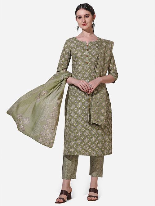 green printed suit set - 21295886 - Very Small Image - 1
