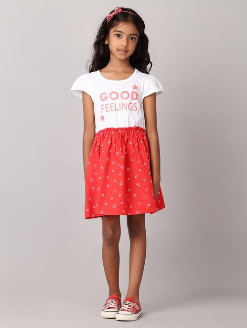 girls printed round neck frock - 21296809 - Very Small Image - 1