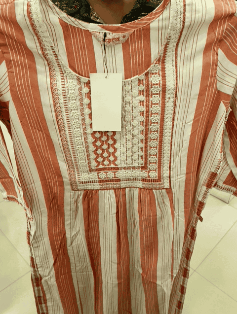 off white yarn dyed striper kurta - 21296854 - Very Small Image - 1