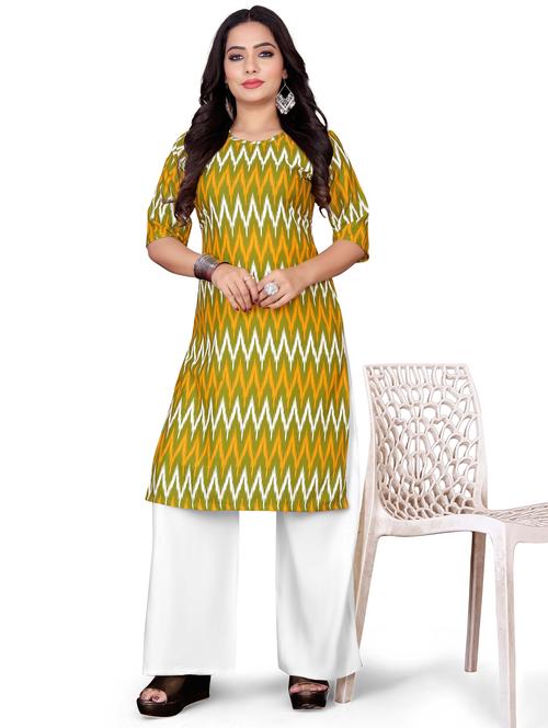 women round neck printed straight kurta - 21297472 - Very Small Image - 1
