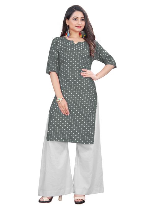 grey viscose straight kurta - 21297516 - Very Small Image - 1