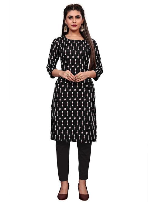 women round neck printed straight kurta - 21297684 - Very Small Image - 1