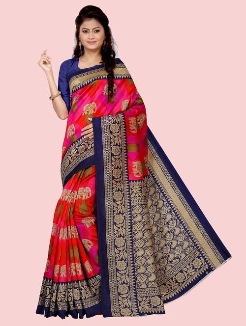 pink embroidered saree with blouse - 21297903 - Very Small Image - 1