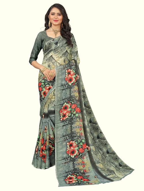 women printed saree - 21298032 - Very Small Image - 1