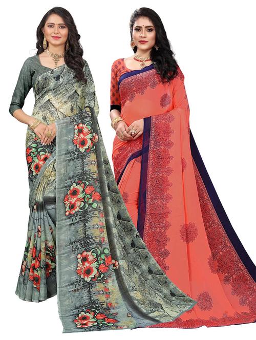 pack of 2 printed saree - 21298093 - Very Small Image - 1