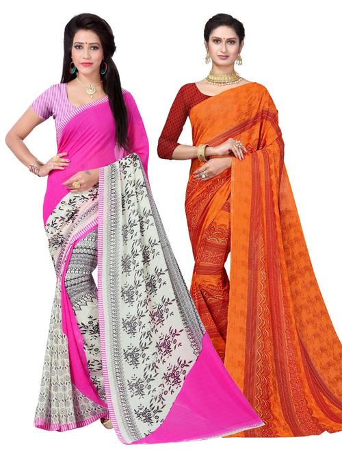 women combos pack of printed saree - 21298146 - Very Small Image - 1