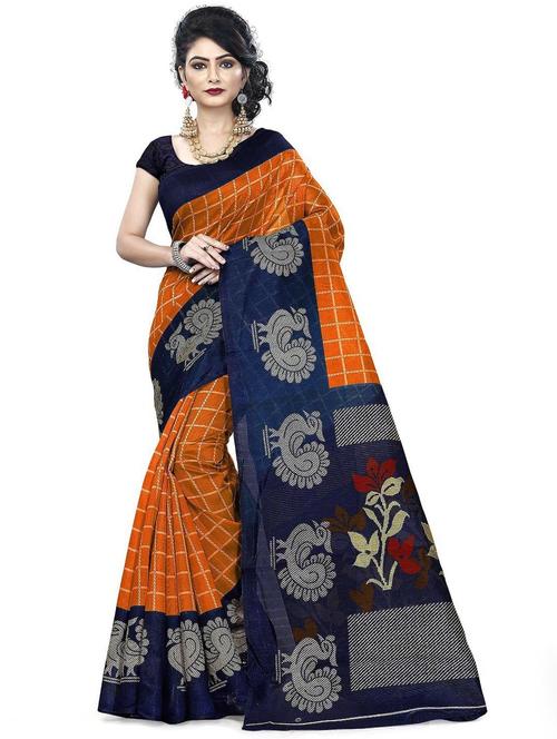 women printed saree with blouse - 21298234 - Very Small Image - 1