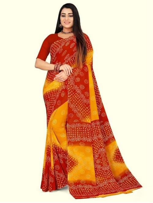women printed chiffon saree - 21298385 - Very Small Image - 1