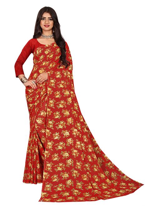 women floral printed saree with blouse - 21298585 - Very Small Image - 1