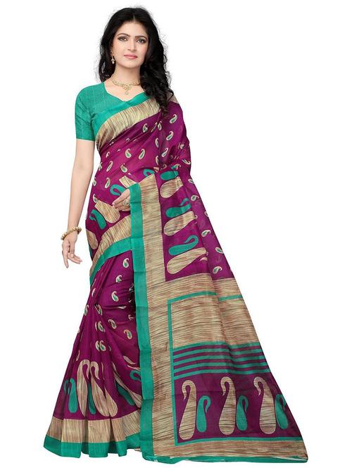 women printed bordered saree - 21298744 - Very Small Image - 1