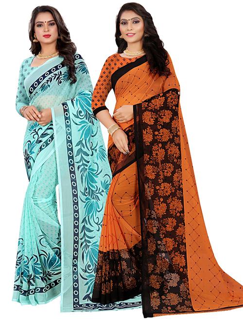 women pack of 2 printed sarees - 21298791 - Very Small Image - 1