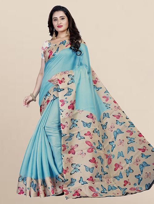 multi colored silk printed saree - 21298976 - Very Small Image - 1
