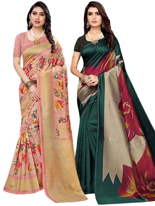 pack of 2 printed saree with blouse - 21299088 - Very Small Image - 1