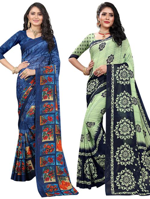 women combos pack of printed saree - 21299165 - Very Small Image - 1