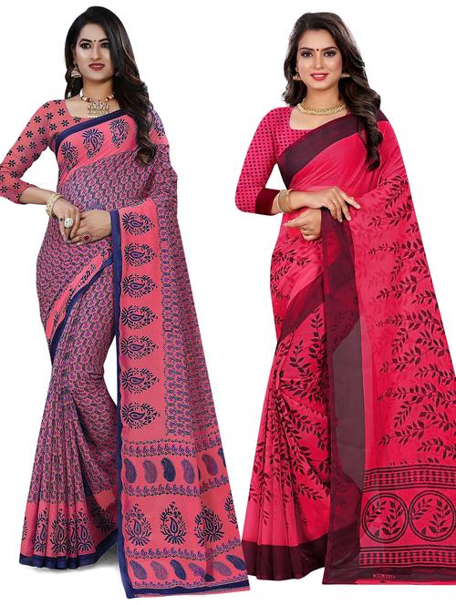 pack of 2 printed saree - 21299170 - Very Small Image - 1