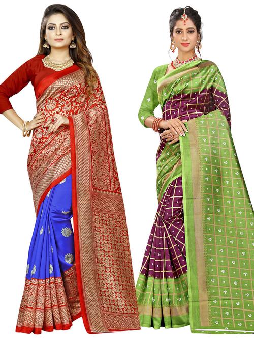 pack of 2 printed saree - 21299189 - Very Small Image - 1