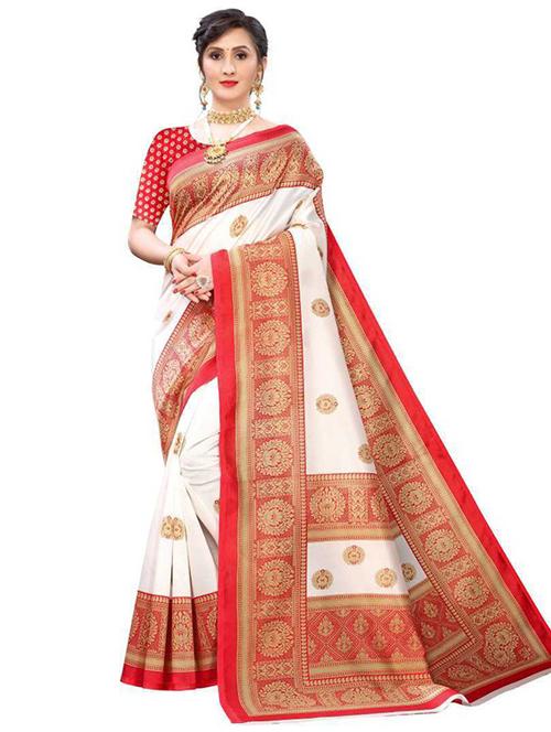 women printed saree with blouse - 21299190 - Very Small Image - 1