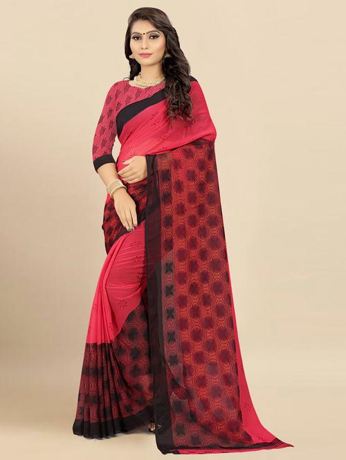 women printed saree with blouse - 21299319 - Very Small Image - 1