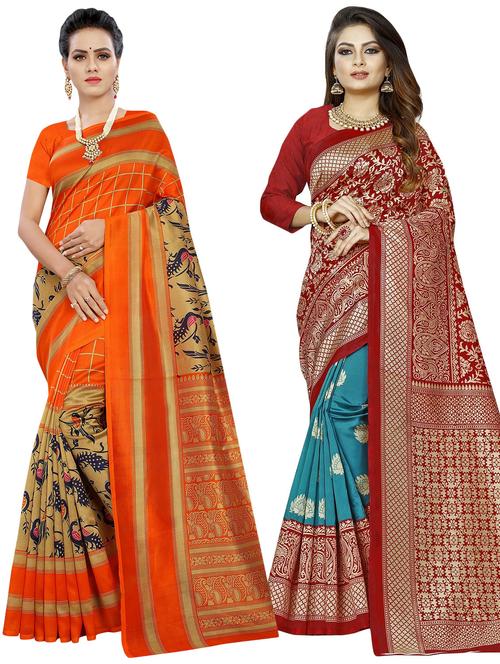 pack of 2 printed saree - 21299332 - Very Small Image - 1