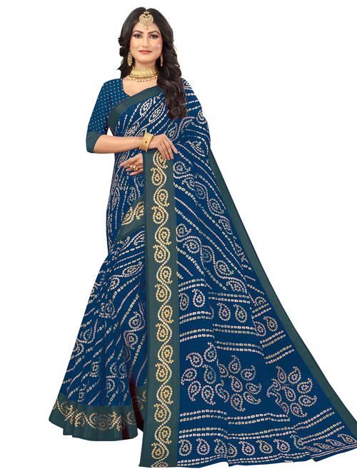 women printed saree with blouse - 21299407 - Very Small Image - 1