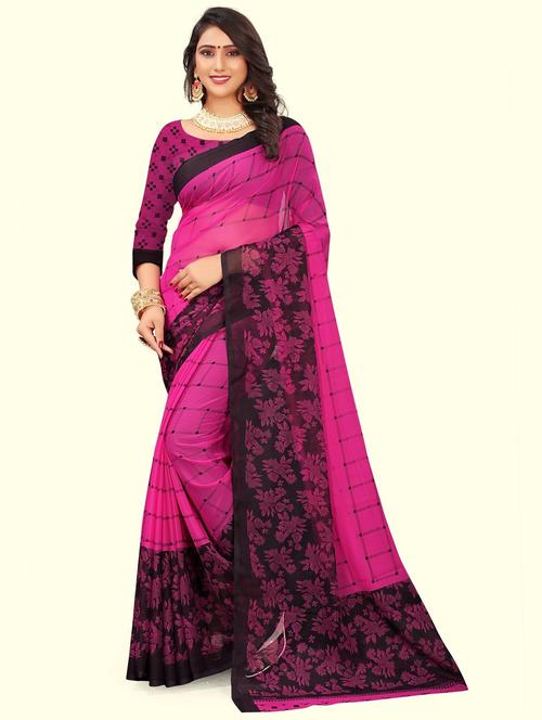 women printed saree with blouse - 21299702 - Very Small Image - 1