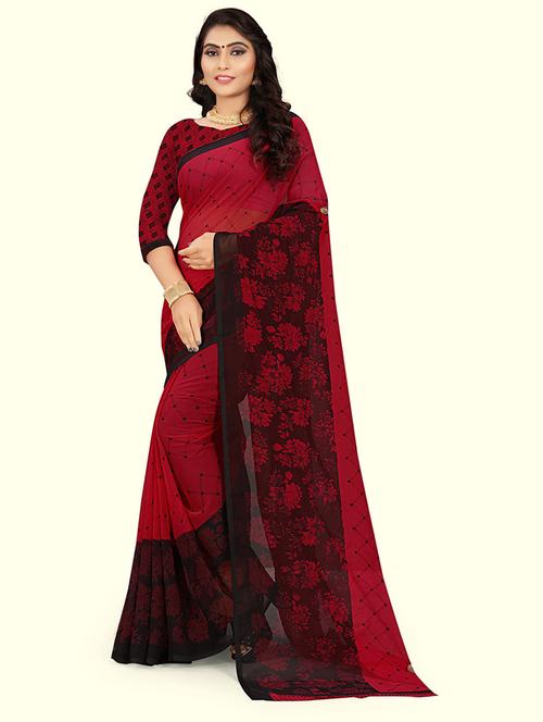women printed saree with blouse - 21300491 - Very Small Image - 1