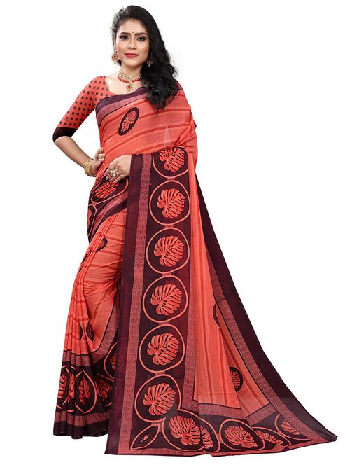 women printed saree with blouse - 21300941 - Very Small Image - 1