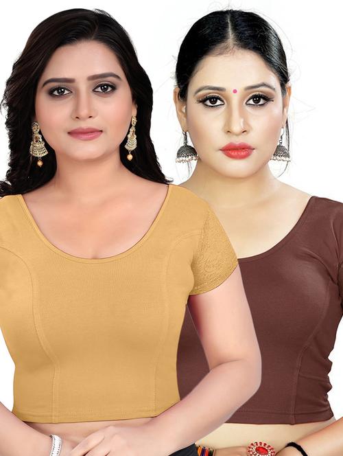 combo pack of 2 solids blouse - 21301241 - Very Small Image - 1