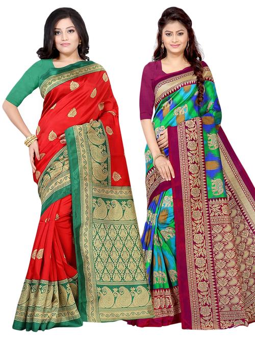 pack of 2 printed saree - 21301278 - Very Small Image - 1