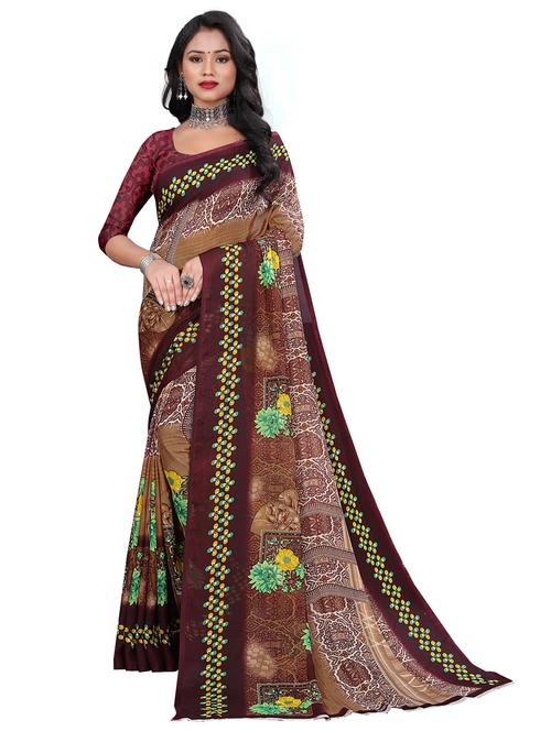 women printed saree with blouse - 21301405 - Very Small Image - 1