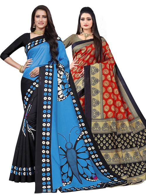 women pack of 2 printed saree - 21301575 - Very Small Image - 1